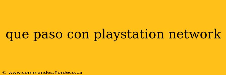 que paso con playstation network