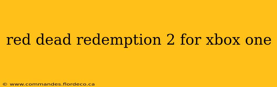 red dead redemption 2 for xbox one