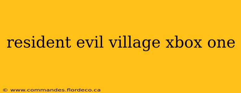 resident evil village xbox one