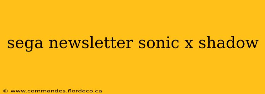 sega newsletter sonic x shadow