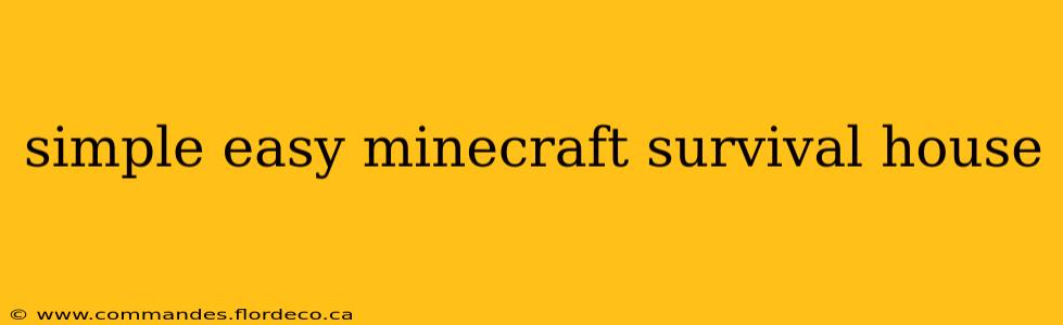 simple easy minecraft survival house