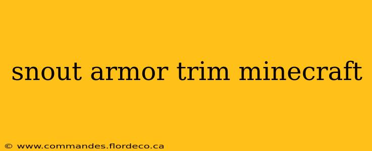snout armor trim minecraft