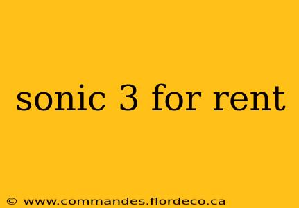 sonic 3 for rent