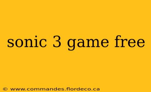 sonic 3 game free