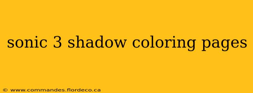 sonic 3 shadow coloring pages