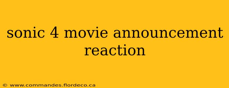 sonic 4 movie announcement reaction