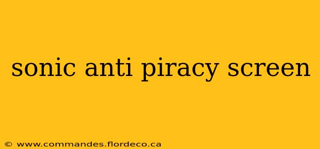 sonic anti piracy screen