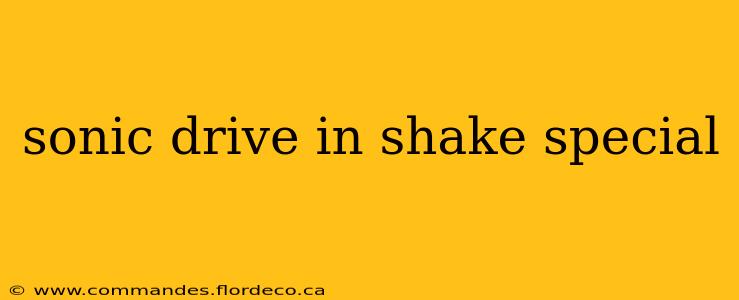 sonic drive in shake special