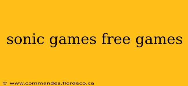 sonic games free games