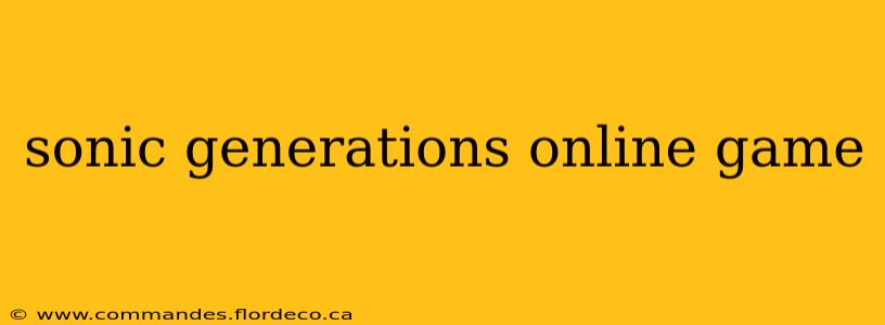 sonic generations online game