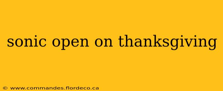 sonic open on thanksgiving