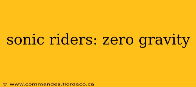 sonic riders: zero gravity
