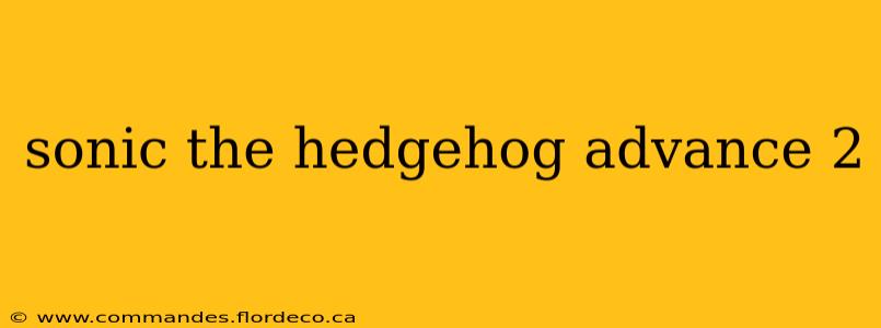 sonic the hedgehog advance 2