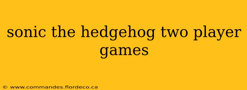 sonic the hedgehog two player games
