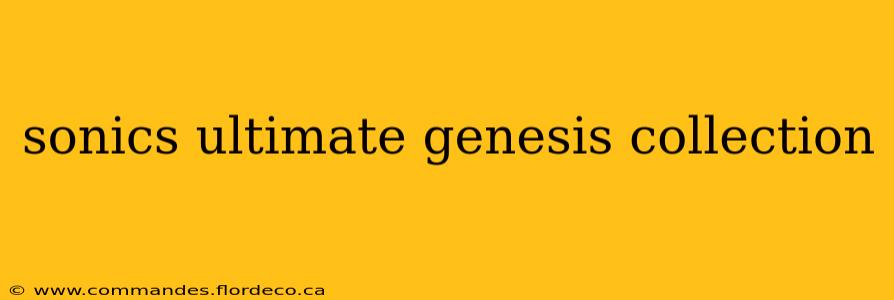 sonics ultimate genesis collection