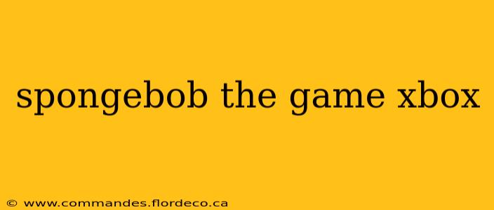 spongebob the game xbox