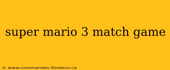 super mario 3 match game