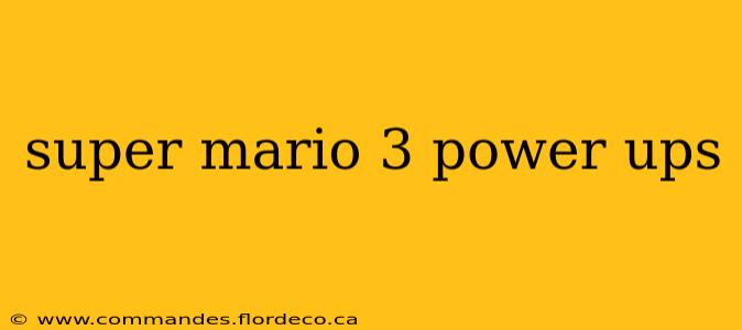 super mario 3 power ups