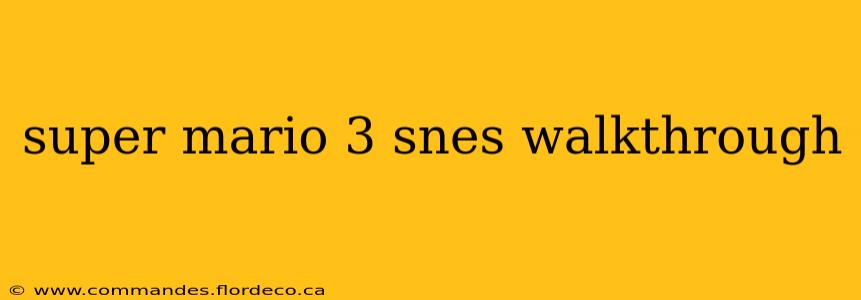 super mario 3 snes walkthrough