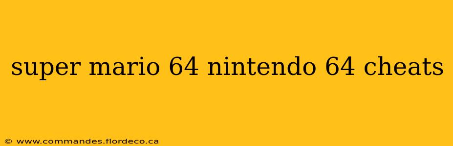 super mario 64 nintendo 64 cheats
