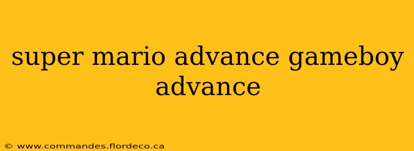 super mario advance gameboy advance