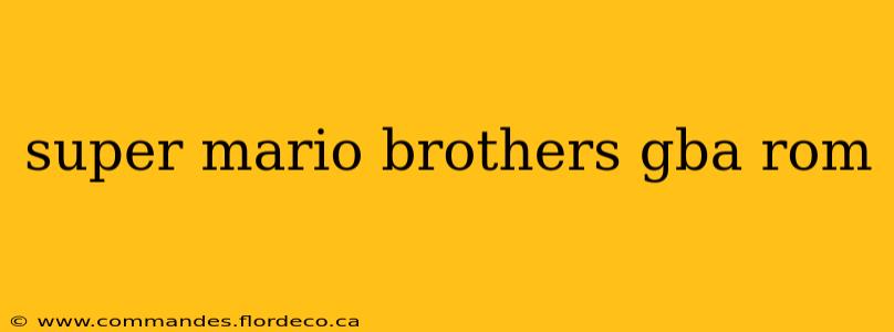 super mario brothers gba rom