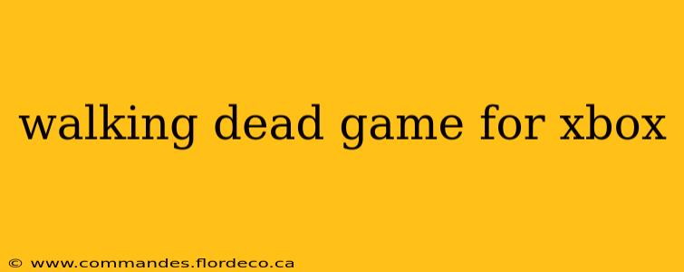 walking dead game for xbox