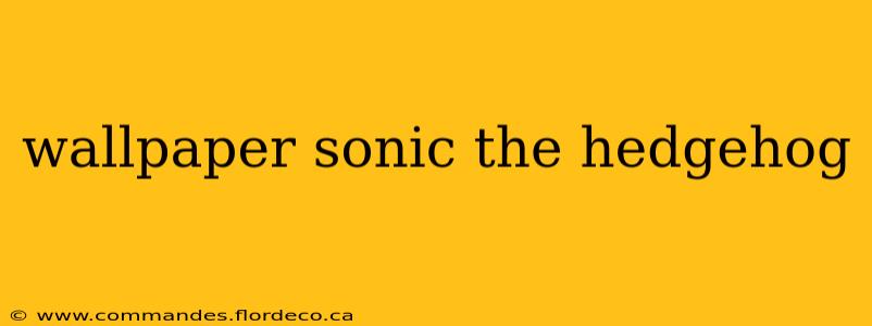 wallpaper sonic the hedgehog