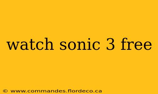 watch sonic 3 free