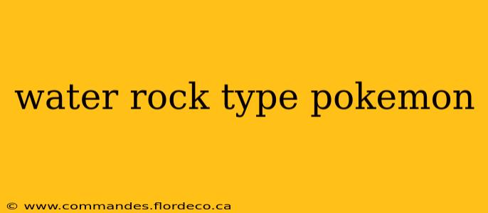 water rock type pokemon