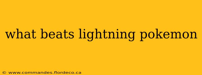 what beats lightning pokemon
