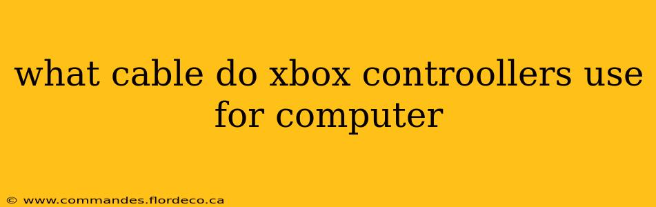 what cable do xbox controollers use for computer