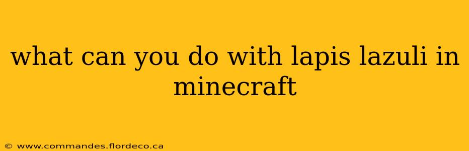 what can you do with lapis lazuli in minecraft