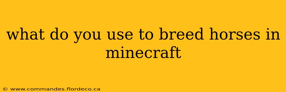 what do you use to breed horses in minecraft