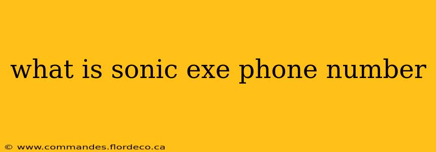 what is sonic exe phone number what is sonic exe phone number