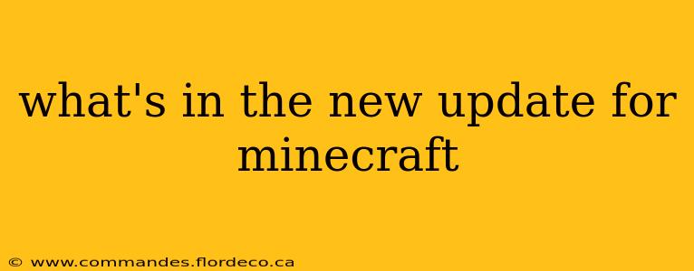 what's in the new update for minecraft