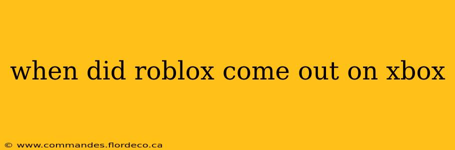 when did roblox come out on xbox