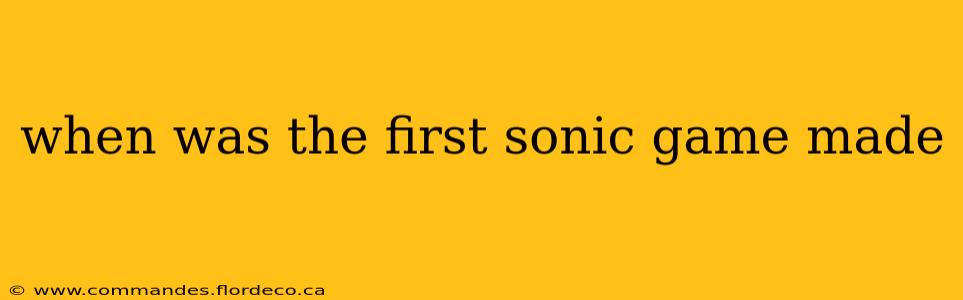 when was the first sonic game made