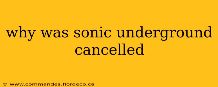 why was sonic underground cancelled