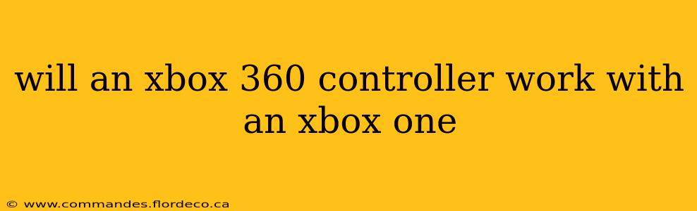 will an xbox 360 controller work with an xbox one