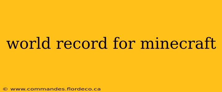 world record for minecraft