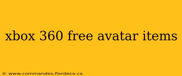 xbox 360 free avatar items
