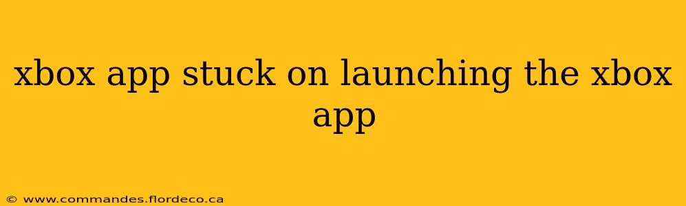 xbox app stuck on launching the xbox app