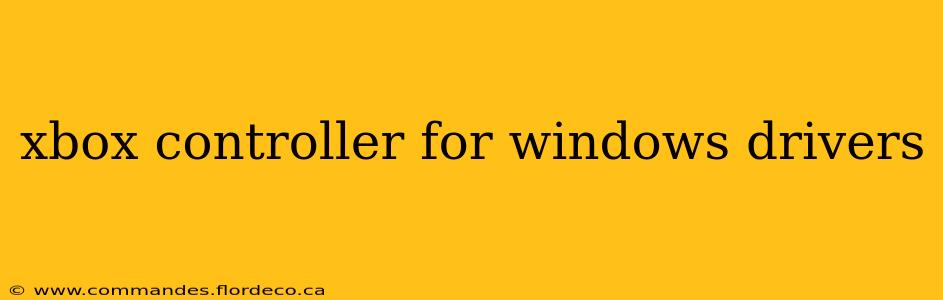 xbox controller for windows drivers