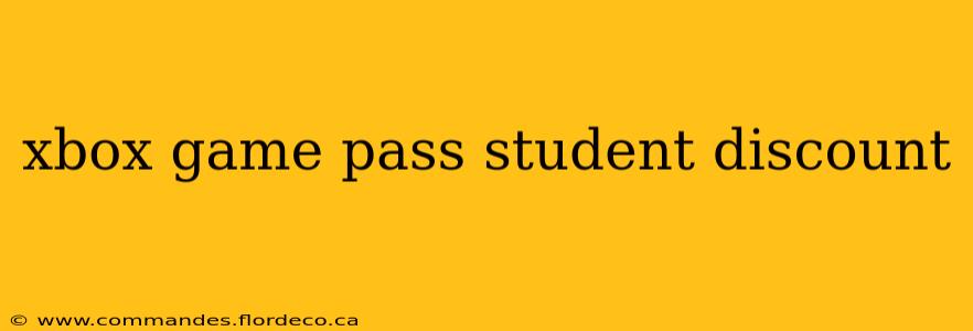 xbox game pass student discount