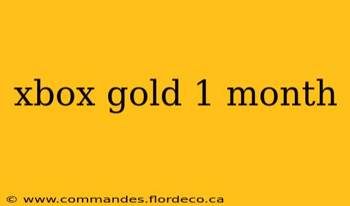 xbox gold 1 month