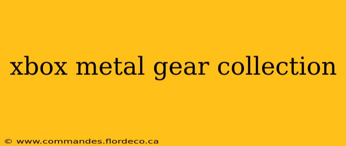 xbox metal gear collection