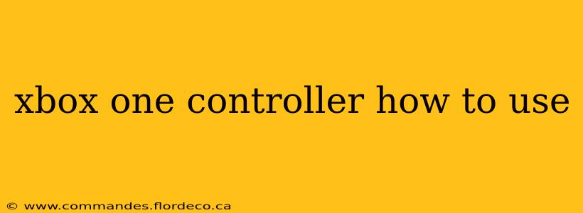 xbox one controller how to use