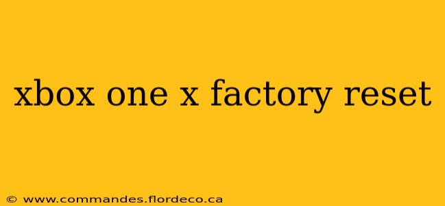 xbox one x factory reset